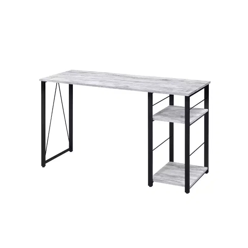 Bureau avec cadre en métal et étagère de rangement ouverte