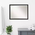 Miroir mural de salle de bain à cadre noir brossé fin