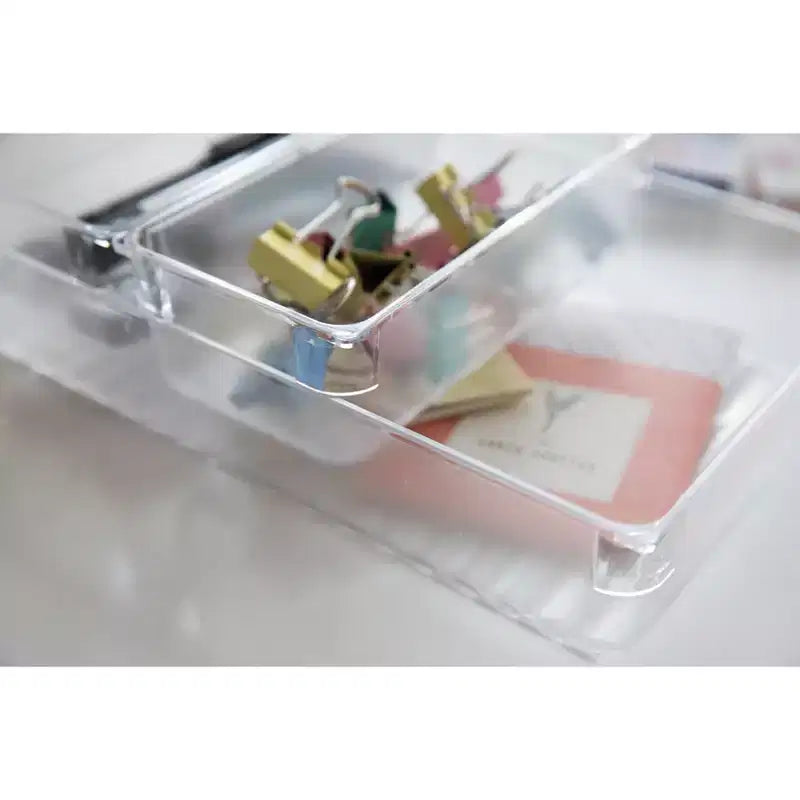 Organisateurs de tiroirs en plastique transparent, lot de 4