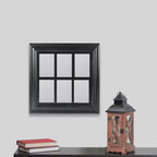 Miroir mural carré à carreaux noirs de 17 po