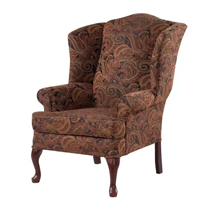 Fauteuil à oreilles traditionnel, revêtement en polyester