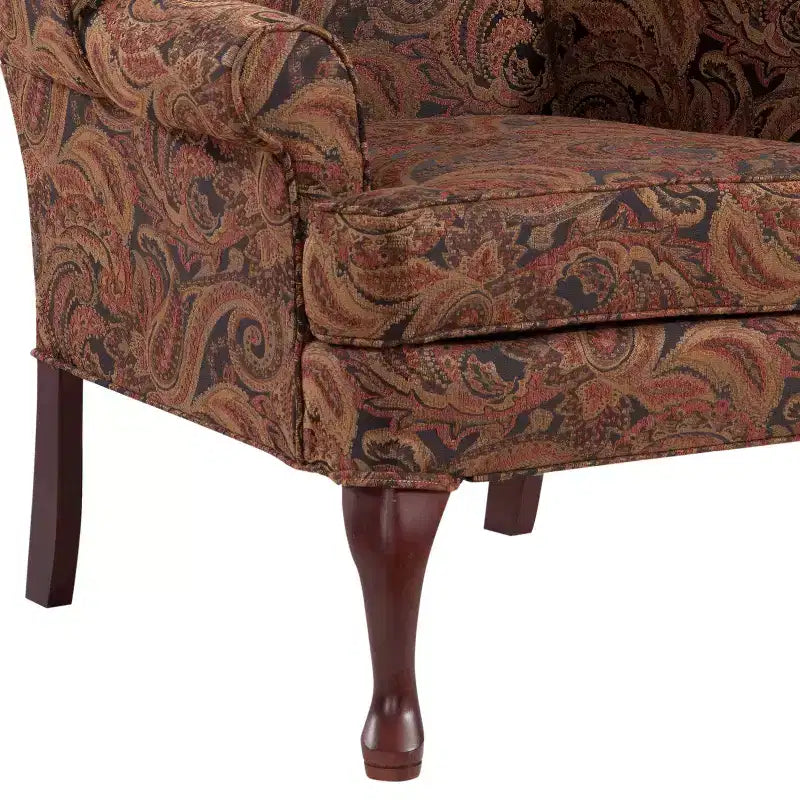 Fauteuil à oreilles traditionnel, revêtement en polyester