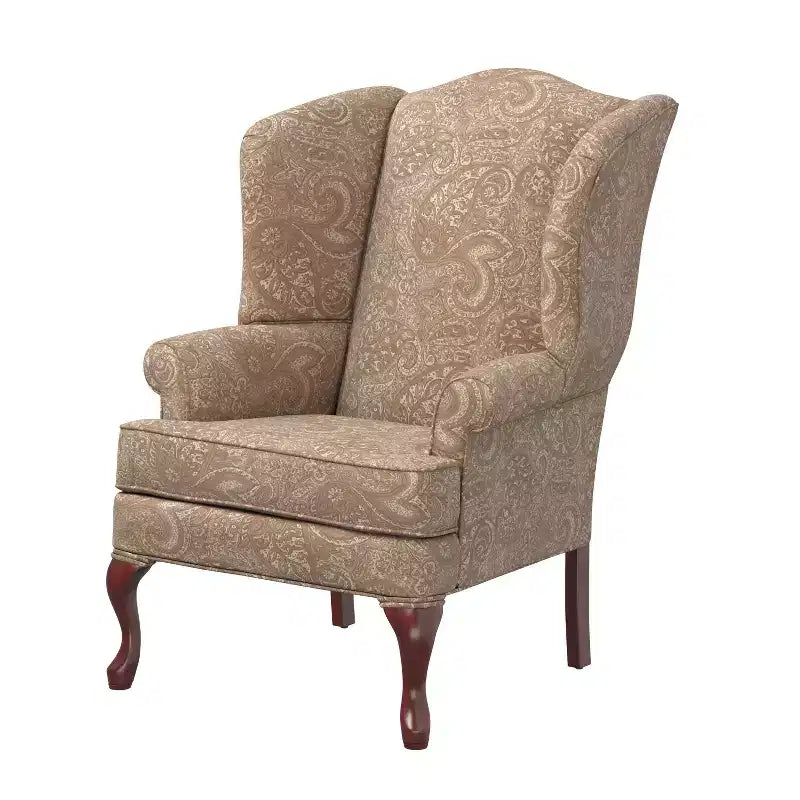 Fauteuil à oreilles traditionnel, revêtement en polyester