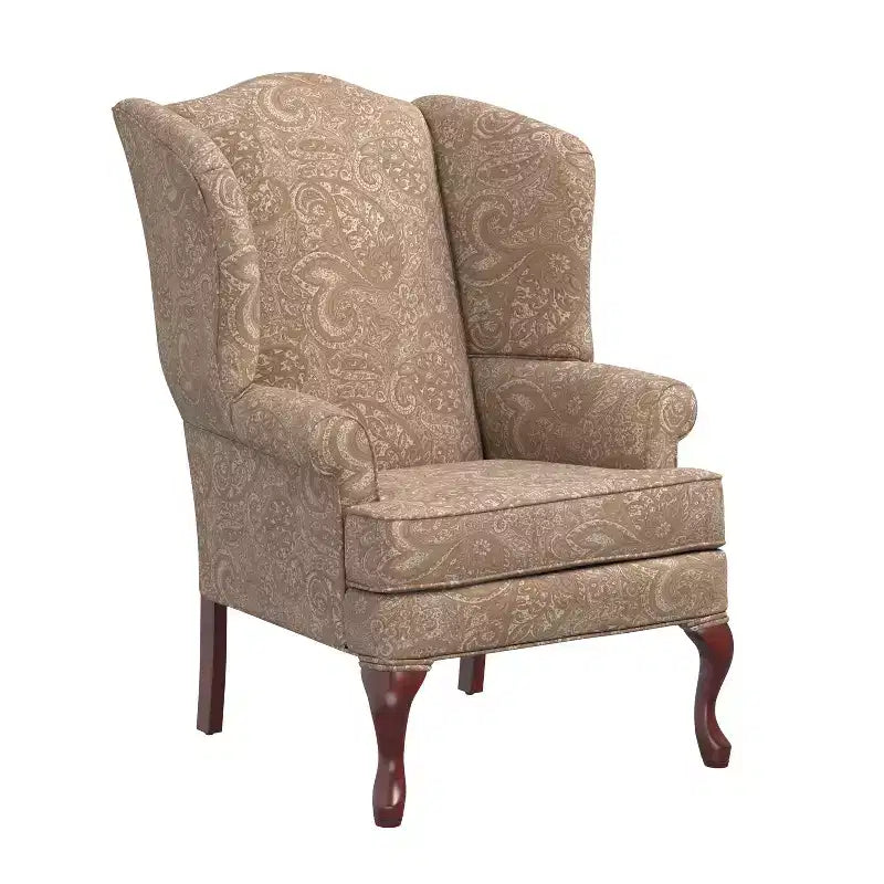 Fauteuil à oreilles traditionnel, revêtement en polyester