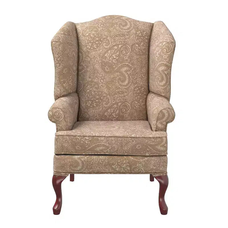 Fauteuil à oreilles traditionnel, revêtement en polyester