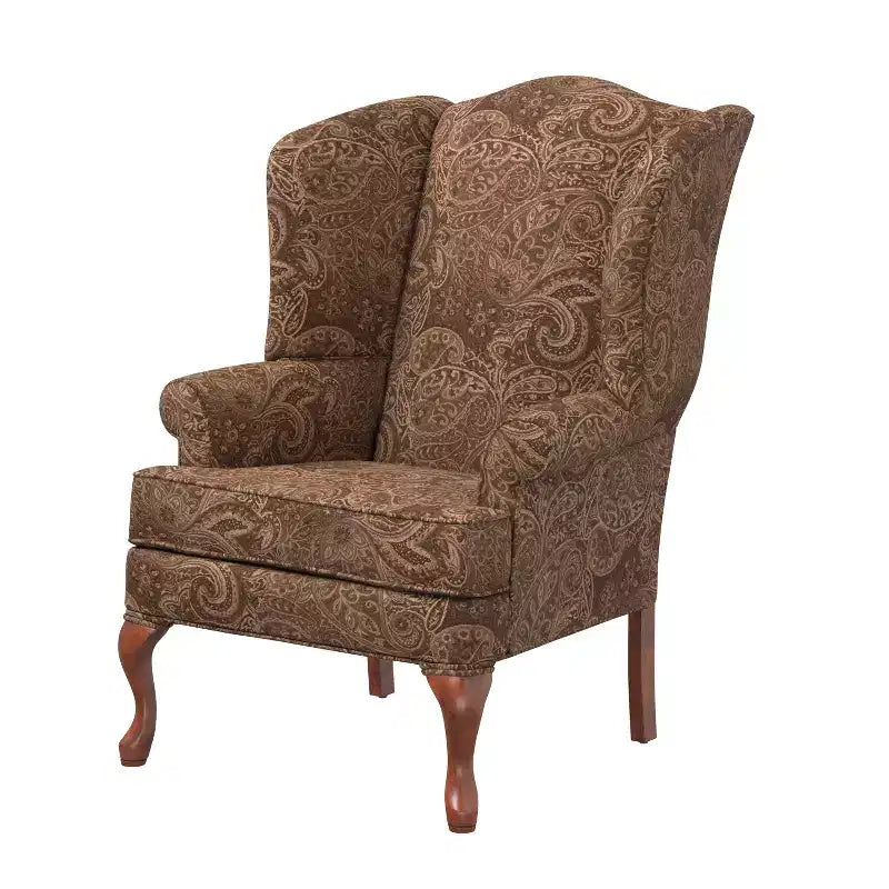 Fauteuil à oreilles traditionnel, revêtement en polyester