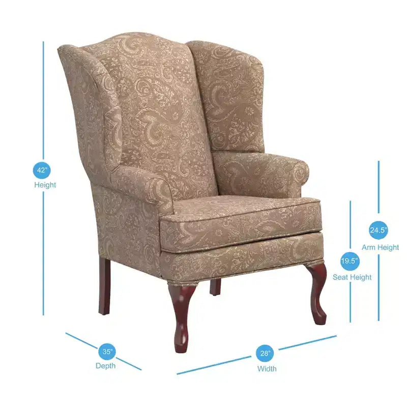 Fauteuil à oreilles traditionnel, revêtement en polyester