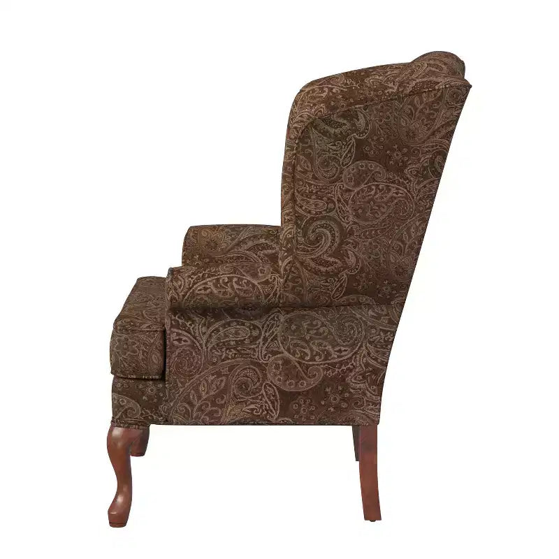 Fauteuil à oreilles traditionnel, revêtement en polyester