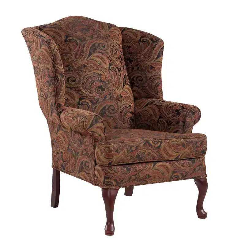Fauteuil à oreilles traditionnel, revêtement en polyester