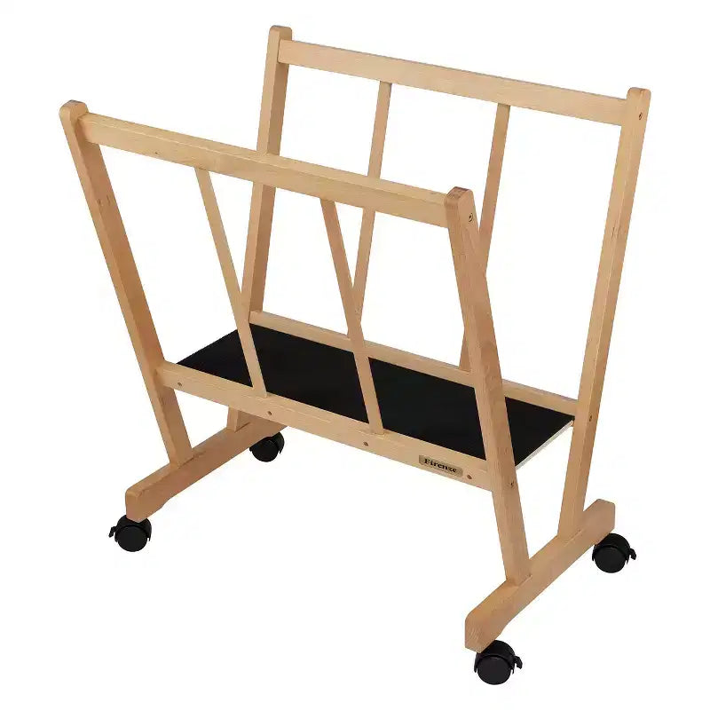 Grand porte-affiches en bois avec roulettes blocables pour toiles, œuvres d'art et affiches