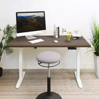 Bureau assis-debout électrique à deux moteurs avec plateau de 140 cm, blanc