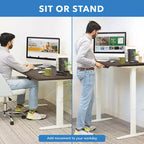 Bureau assis-debout électrique à deux moteurs avec plateau de 140 cm, blanc