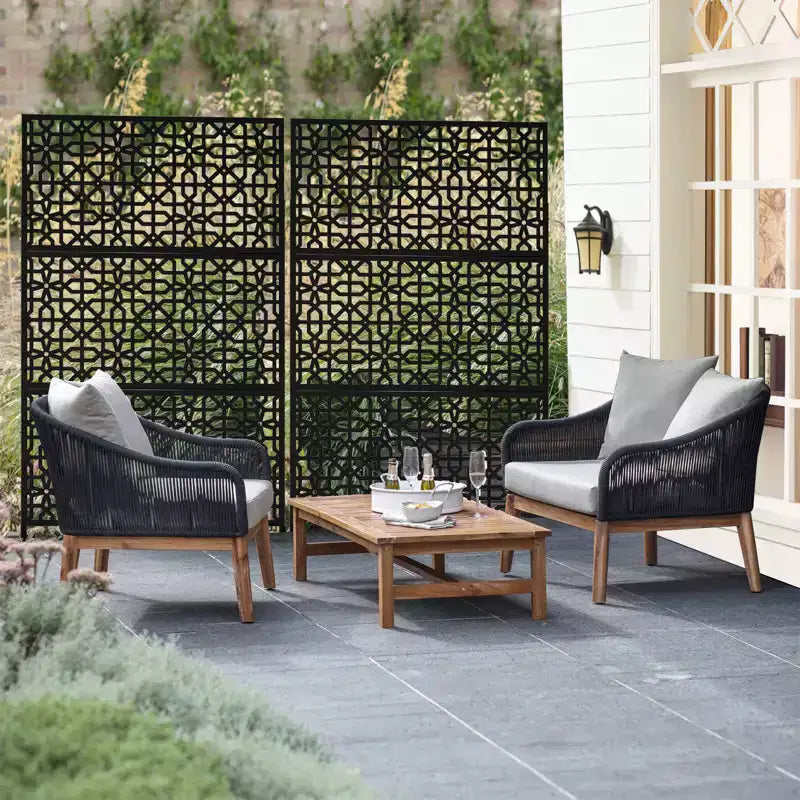 Paravent d'intérieur métallique 72"x47", séparateur de pièce à 3 panneaux