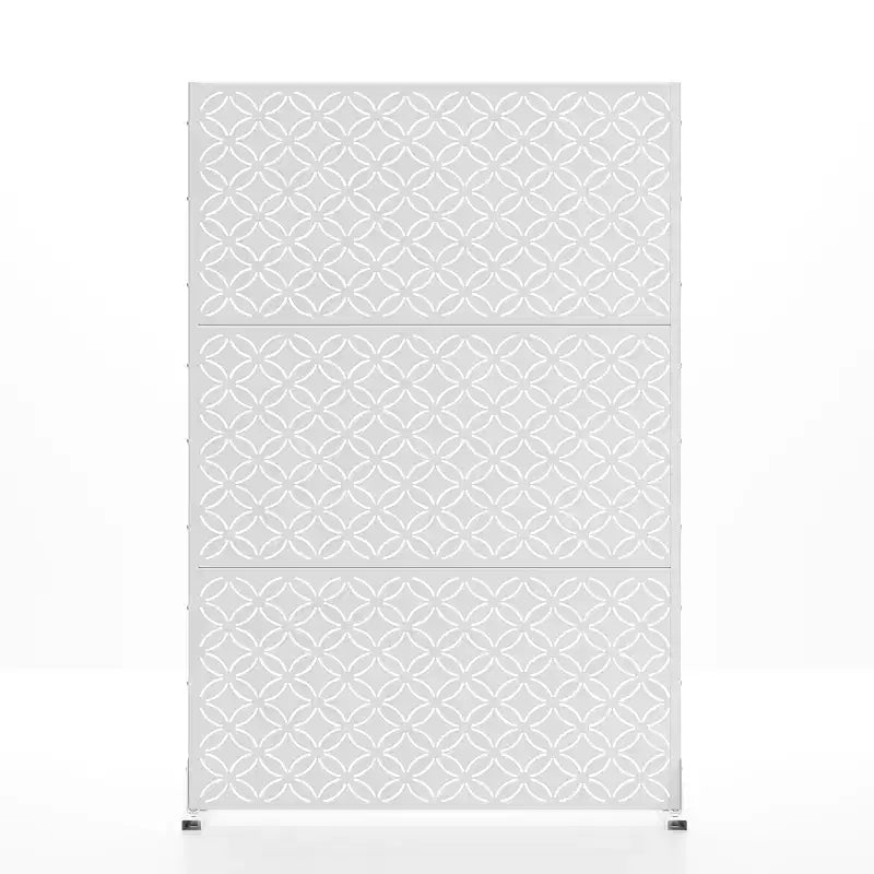 Paravent extérieur en métal autoportant, motif floral