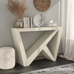 Console rectangulaire moderne avec motif géométrique, 122 cm