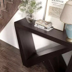 Console rectangulaire moderne avec motif géométrique, 122 cm