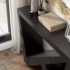 Console rectangulaire moderne avec motif géométrique, 122 cm