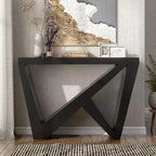 Console rectangulaire moderne avec motif géométrique, 122 cm