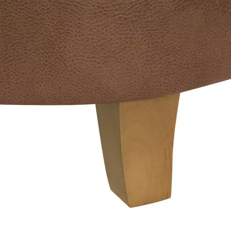 Pouf de rangement rond capitonné en similicuir